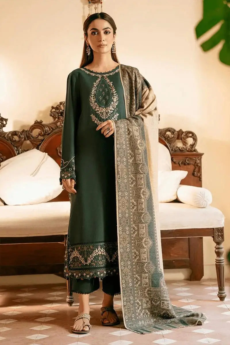 3 Pcs Women's Unstitched Embroidered Suit