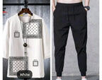 Men Printed Micro Interlock Track Suit White