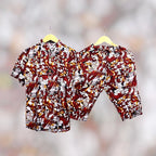 Men's Printed Dhanak Tracksuit Multicolor Shorts Set