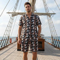 Men's Printed Floral Short Sleeve Shirt & Shorts Set