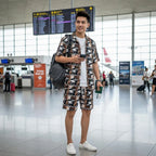 Men's Printed Floral Short Sleeve Shirt & Shorts Set