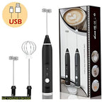 USB Rechargeable Stainless Steel Coffee Beater Black