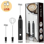 USB Rechargeable Stainless Steel Coffee Beater Black