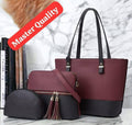 Maroon Rexine 3-Piece Handbag Set for Girls