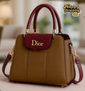 Women's Mustard Leather Shoulder Bag 9x11x9"