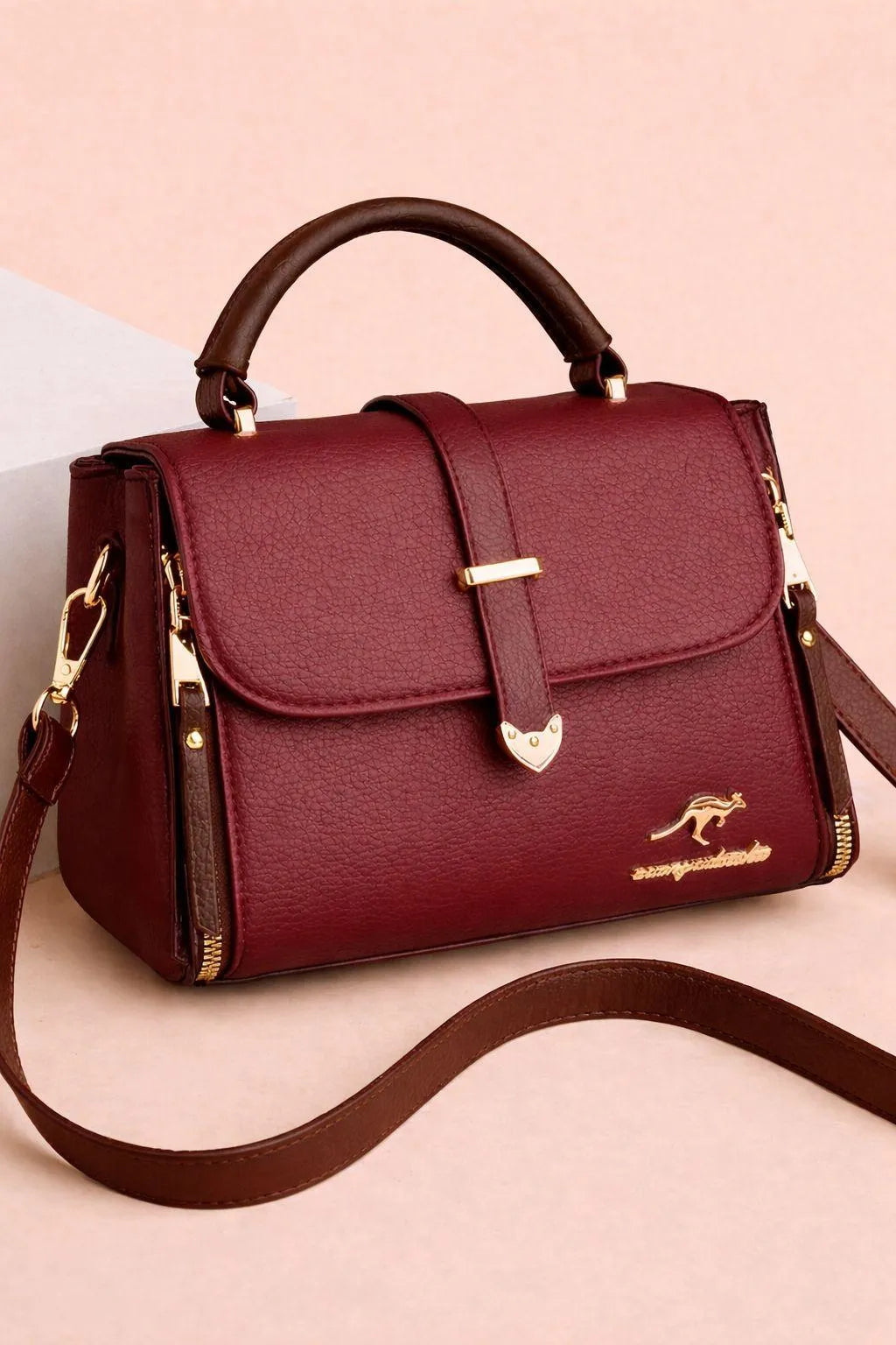 Maroon Women's Rexine Shoulder Bag 8x10"