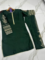 Green Shamoz Silk 2-Piece Embroidered Set