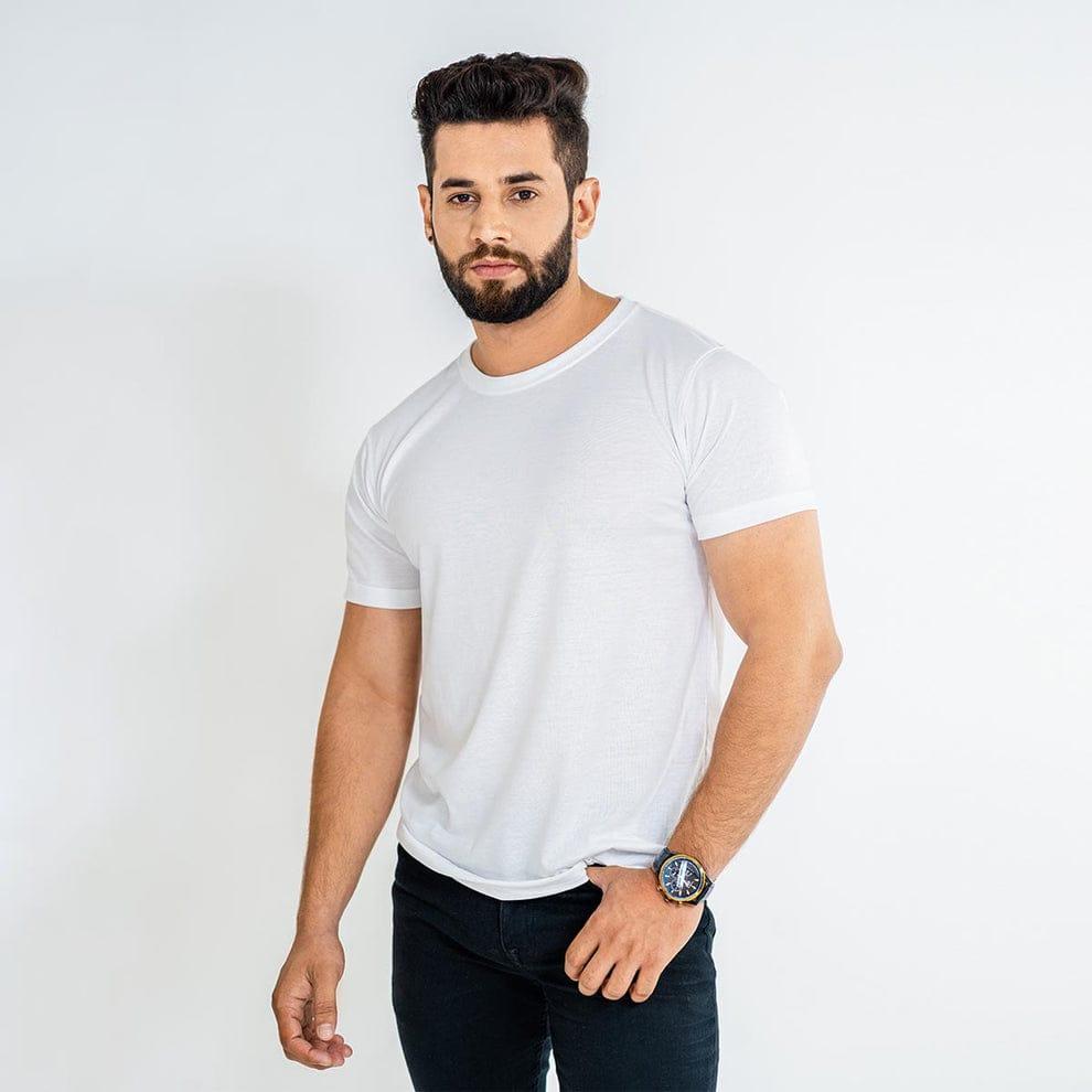 Men's Plain Cotton Jersey T-Shirt White Medium to XL