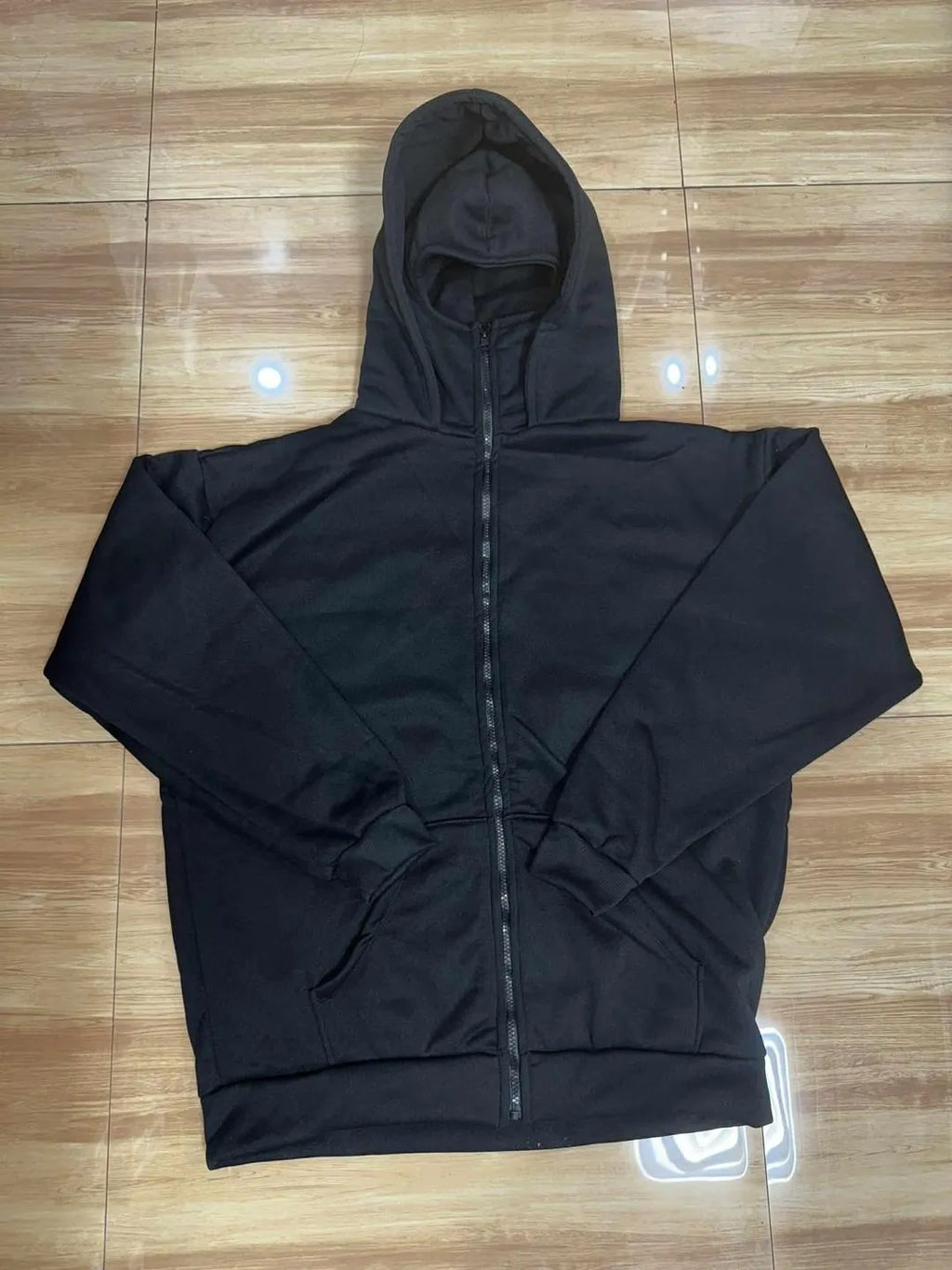 Men Black Fleece Balaclava Hoodie Medium to XL