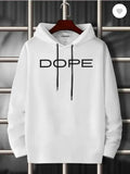 Men Cotton Hoodie DOPE Print White