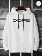 Men Cotton Hoodie DOPE Print White