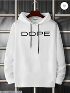 Men Cotton Hoodie DOPE Print White