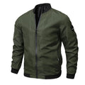 Men Green Polyester Bomber Jacket Large