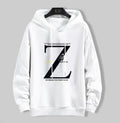 Men White Z Graphic Hoodie Cotton Casual Wear