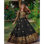 Black Gold Embroidered Maxi Set for Eid & Weddings