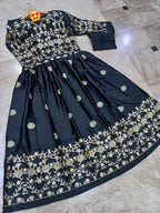 Black Gold Embroidered Maxi Set for Eid & Weddings