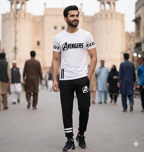 2 Pcs Men's Dri Fit Printed Track Suit