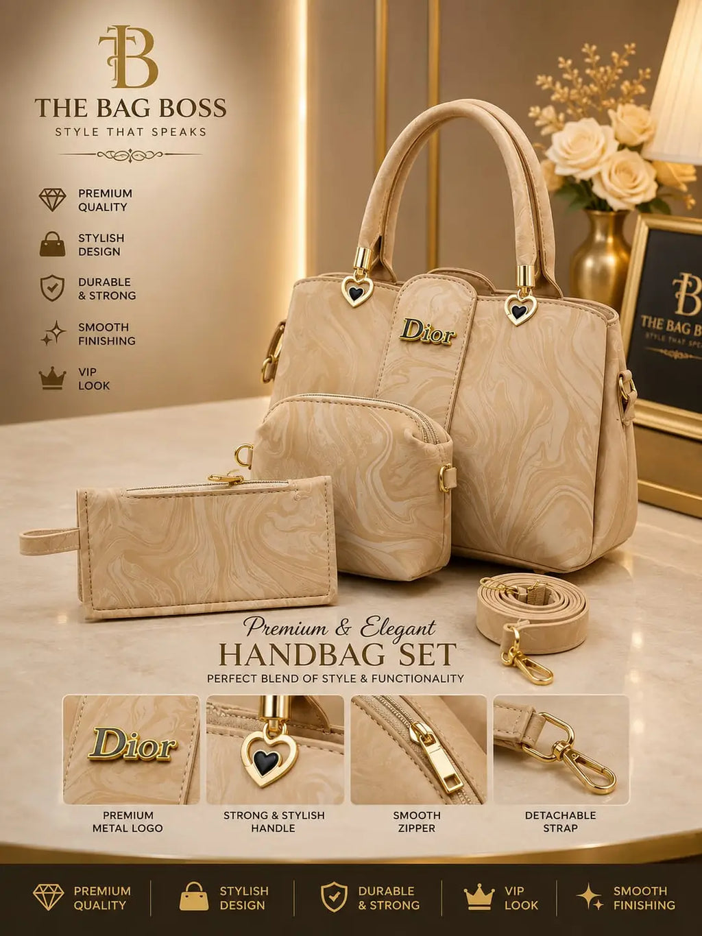 Girl's Leather Textured Hand Bag