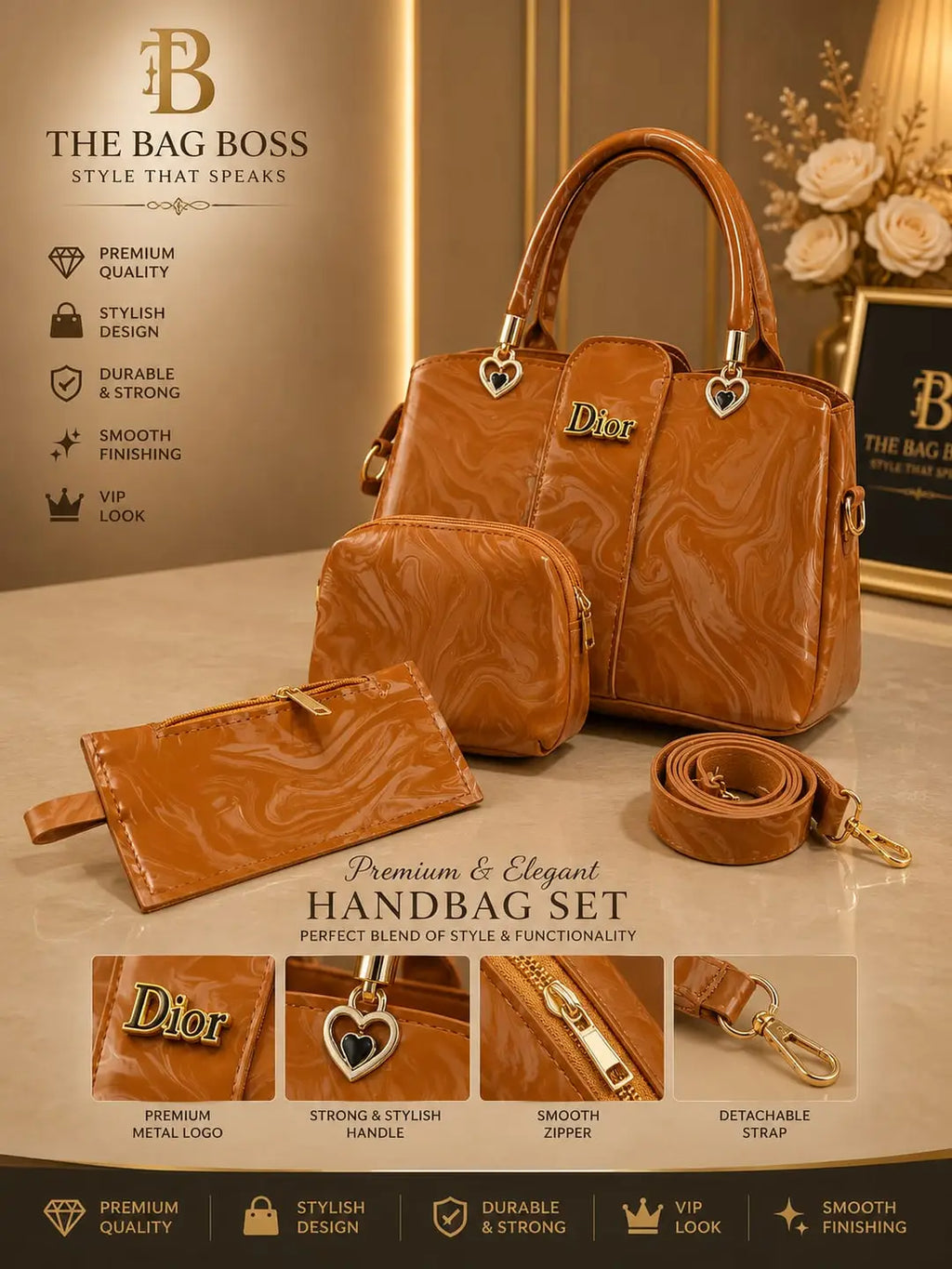 Girl's Leather Textured Hand Bag