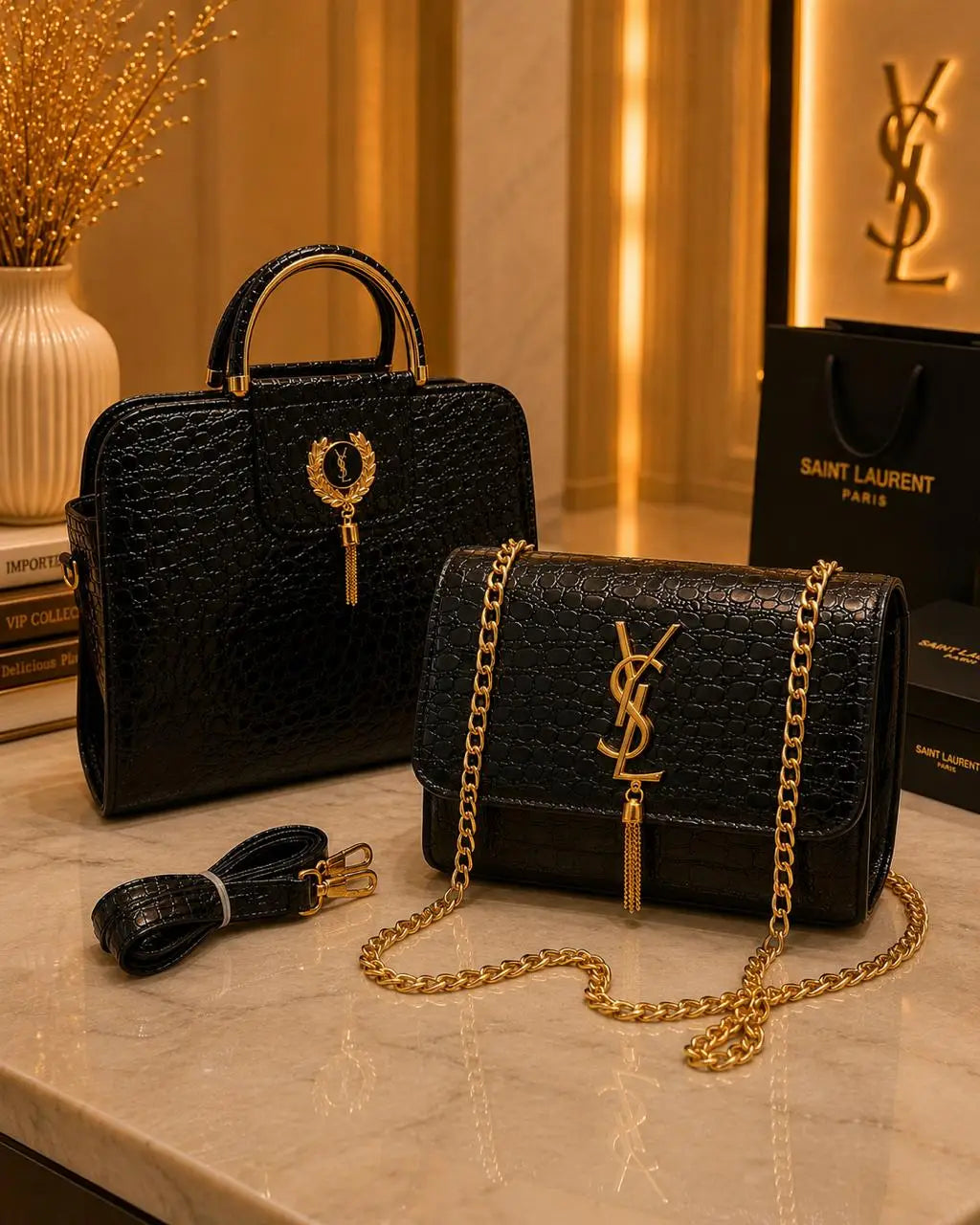 Girl's Leather Plain Hand Bag Set