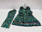 Pakistani Printed Kurta Set Green Embroidered
