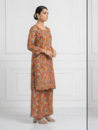 Multicolor Lawn Printed Kurta Set for Women