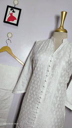 White Embroidered Kurta Set for Women
