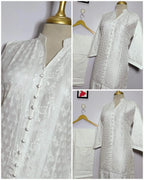 White Embroidered Kurta Set for Women