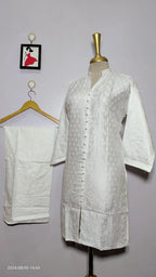White Embroidered Kurta Set for Women