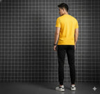 Men Printed Track Suit Yellow Black