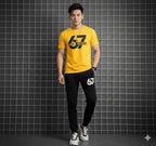 Men Printed Track Suit Yellow Black