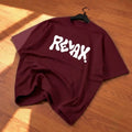 Premium DARK Graphic Drop Shoulder T-Shirt - Maroon Oversized PC Fabric Tee