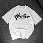 Premium The Hustle Graphic Drop Shoulder T-Shirt | White Oversized PC Fabric Tee