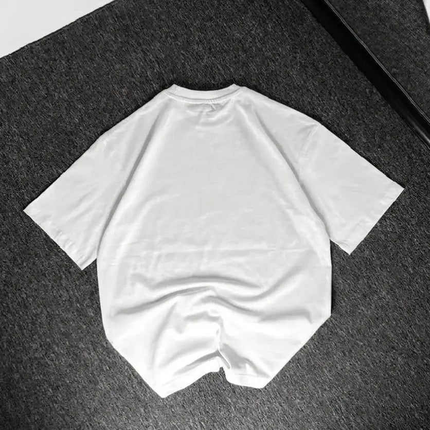 Premium The Hustle Graphic Drop Shoulder T-Shirt | White Oversized PC Fabric Tee