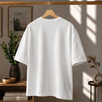 Premium Spider Web Graphic Drop Shoulder White T-Shirt - Oversized PC Fabric Tee