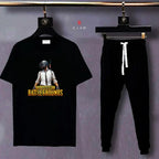 2 Pcs Men's Cotton Printed Track Suit