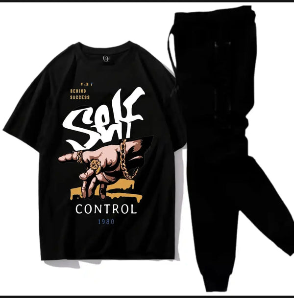 2 Pcs Men's Cotton Printed Track Suit