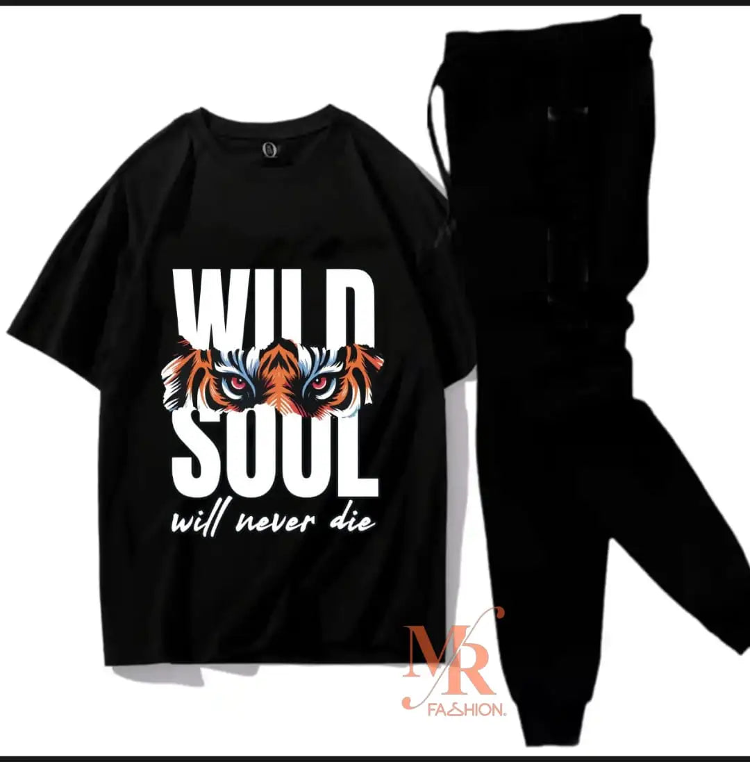 2 Pcs Men's Jersey Printed Track Suit
