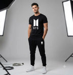 2 Pcs Men's Jersey Printed Track Suit