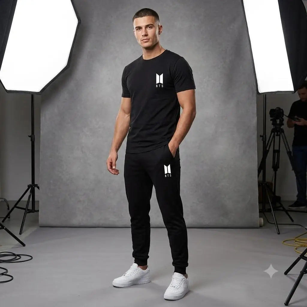2 Pcs Men's Jersey Printed Track Suit