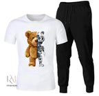 2 Pcs Men's Jersey Printed Track Suit
