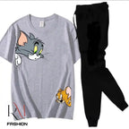 2 Pcs Men's Jersey Printed Track Suit