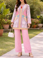 Pink Printed Co-ord Set 2 Pcs Grip Fabric