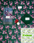 Green Printed 3-Piece Dobby Lawn Suit Set