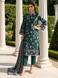 Pakistani Printed Lawn Suit Green Embroidered