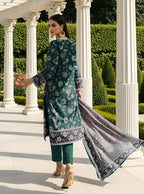 Pakistani Printed Lawn Suit Green Embroidered