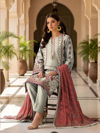 Pakistani Embroidered Kurta Set with Red Dupatta