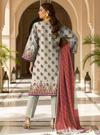 Pakistani Embroidered Kurta Set with Red Dupatta