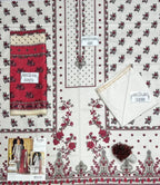 Pakistani Embroidered Kurta Set with Red Dupatta