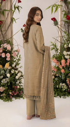 3 Pcs Women's Unstitched Plain Suit